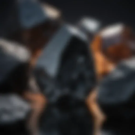 A stunning piece of obsidian showcasing its glassy texture
