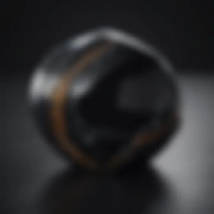 A polished onyx stone with intricate banding