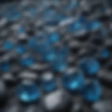 An array of blue crystal stones exemplifying their diversity