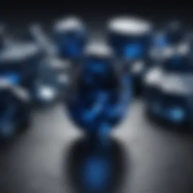 A stunning sapphire stone showcasing its deep blue hue