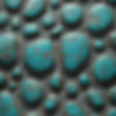 Intricate Matrix Patterns of Turquoise Close-up of a high-quality turquoise piece revealing its intricate matrix patterns