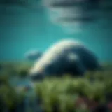 Dugong grazing in seagrass meadows