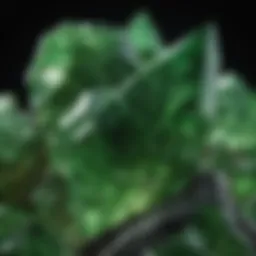 A stunning bright green crystal showcasing its unique facets and inclusions