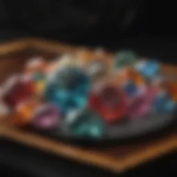 A stunning array of various gemstones displayed on a velvet cloth.