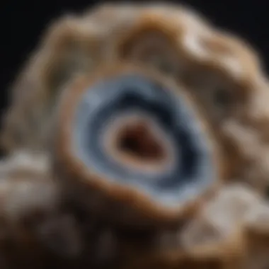 Unique Mineral Properties of Amazon Geodes Close-up of unique mineral properties within an Amazon geode