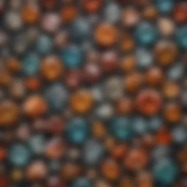 Illustration of various types of zircon, highlighting their distinct colors and properties