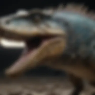 Intricate Details of a Mosasaur Fossil Detailed representation of a mosasaur fossil showcasing intricate details