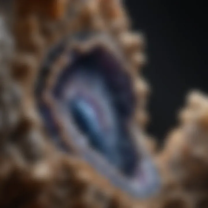 Detailed view of unique geode formation