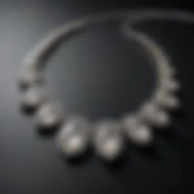 Elegant Necklace with White Jewel Stones An elegant necklace made with white jewel stones, reflecting light beautifully