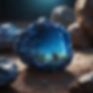 Reflective Beauty of Azurite Glittering azurite crystals reflecting light