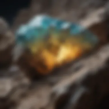 Geological Formation of Phosphorescent Rock Geological formation displaying phosphorescent minerals