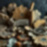 A stunning display of various fossilized wood pieces showcasing unique textures and colors