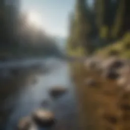 A scenic view of a river known for gold panning