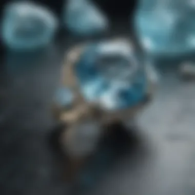 An elegant piece of jewelry featuring aquamarine