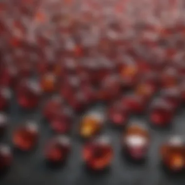 Diverse Color Spectrum of Garnet Stones A stunning array of garnet stones showcasing their vibrant color spectrum