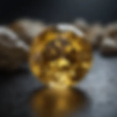 Yellow Sapphire Gemstone A beautifully cut yellow sapphire displaying its rich color and sparkle.