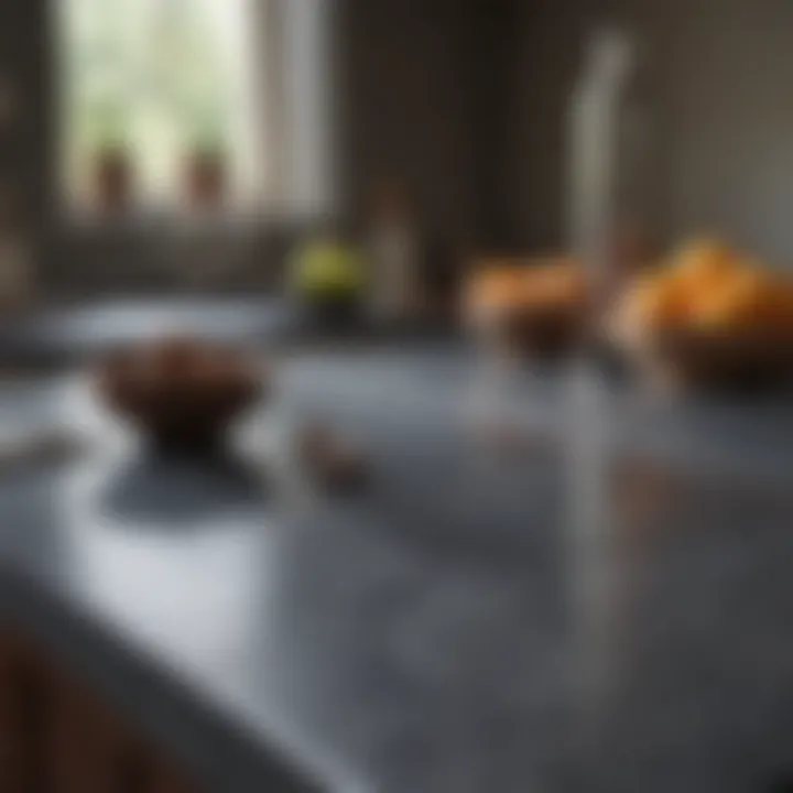 A soapstone countertop showcasing its smooth texture