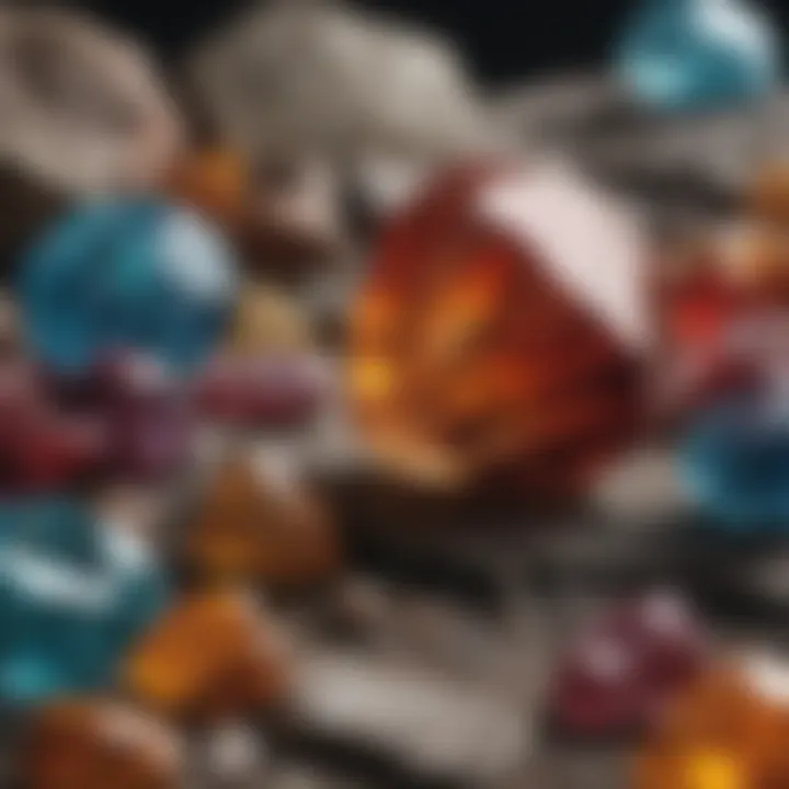 Geological formation of gemstones illustrating the natural processes involved