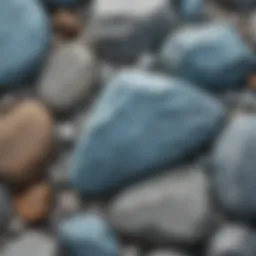 Close-up view of light blue rock showcasing its unique texture and color variations.