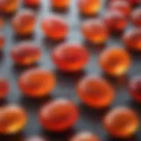 A close-up view of vibrant Carnelian stones showcasing their rich color and texture.