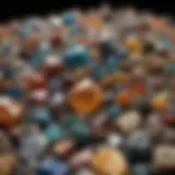 An array of colorful mineral specimens showcasing their unique textures and hues