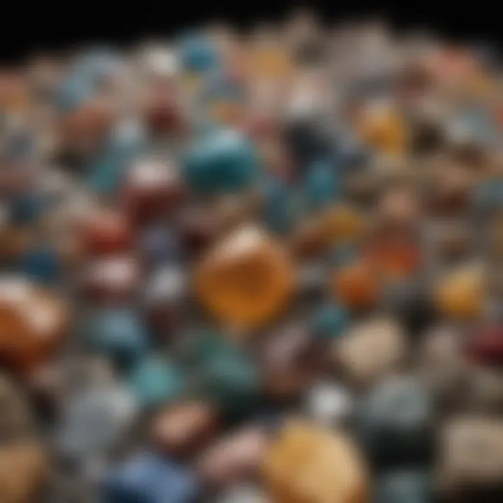 An array of colorful mineral specimens showcasing their unique textures and hues