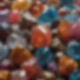 A vibrant assortment of natural crystals showcasing their diverse colors and shapes.