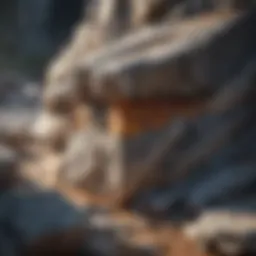 Granite formation in geological layers