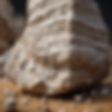Stratification in Gypsum Rock Geological formation of gypsum rock showcasing stratification