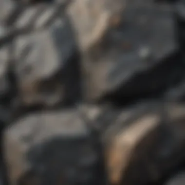 Basalt Rock Texture Analysis Close-up view of basalt rock showcasing its unique texture
