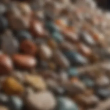 A variety of colorful rocks displayed in a local shop