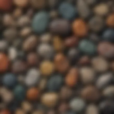 A close-up of various polished stones showcasing different textures and colors