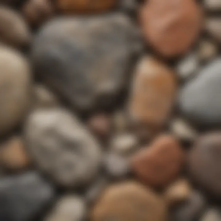 A close-up view of different rock types showcasing their unique textures and colors