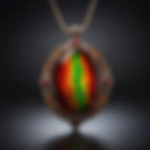 A stunning Korite ammolite pendant showcasing vibrant colors