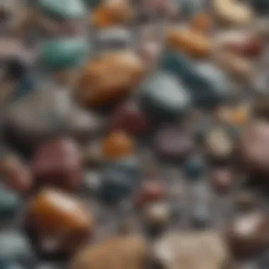Diversity of Mineral Textures A close-up of various mineral samples showcasing different textures and colors.
