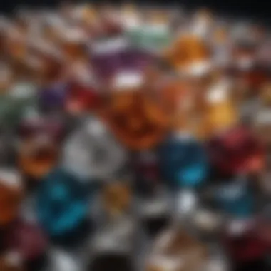 Diverse Natural Crystal Gemstones A collection of diverse natural crystal gemstones showcasing their unique colors and forms.