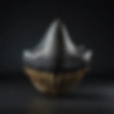 A pristine megalodon tooth displayed on a dark background.