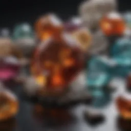 A captivating display of various gemstones in natural light