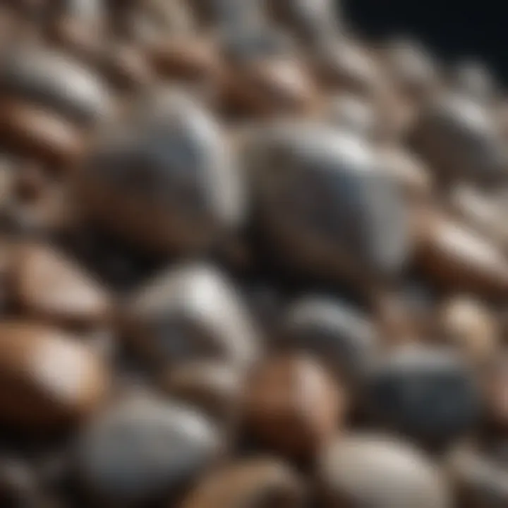 Before and after images of polished stones highlighting the effect of fillers.