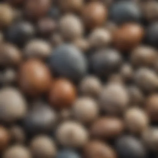 A selection of various types of rock tumbler fillers showcasing textures and colors.