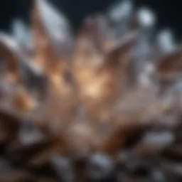 Close-up of sparkling crystals reflecting light