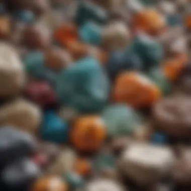 Diverse Mineral Collection Variety of colorful minerals displayed for sale