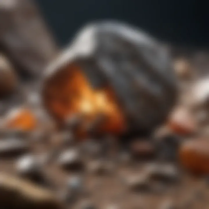 Online marketplace interface showcasing rock and mineral listings