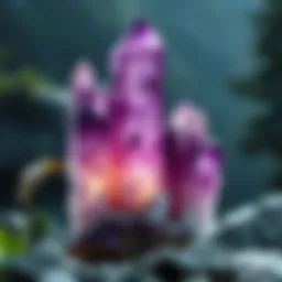 Magnificent tall amethyst crystal formation showcasing natural beauty