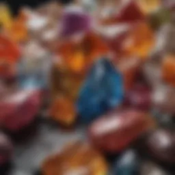 A stunning array of colorful crystals illuminated by natural light