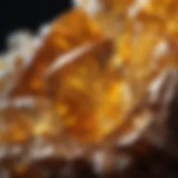 A stunning close-up of a large citrine crystal showcasing its vibrant yellow hues and intricate facets.