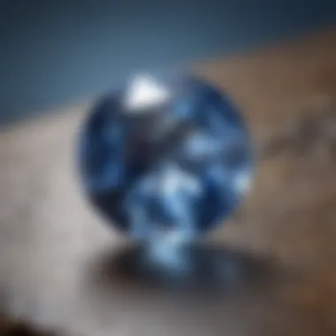 A close-up view of a stunning light blue sapphire showcasing its clarity and brilliance.