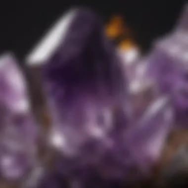 Detailed View of Amethyst Close-up of amethyst showcasing its rich purple hues and clarity