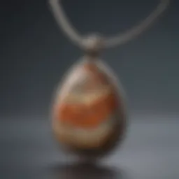 A close-up view showcasing the unique patterns of a jasper pendant necklace