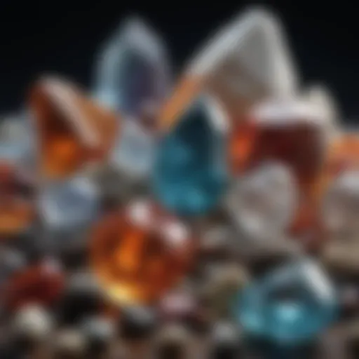 A stunning array of various crystal stones showcasing their unique colors and formations